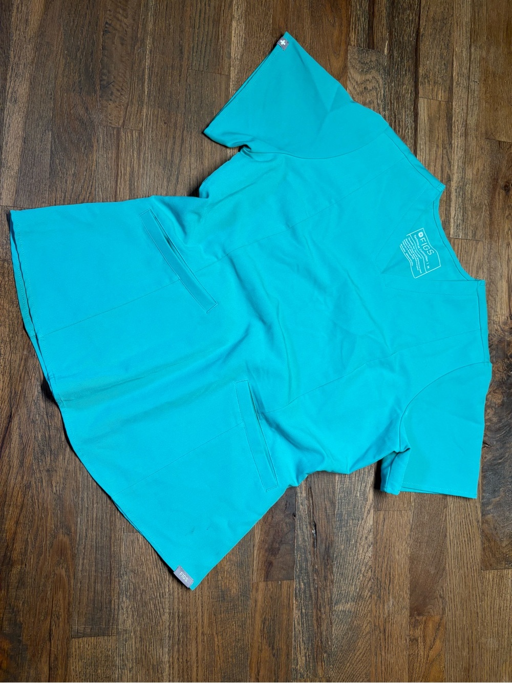 FIGS Women's Teal Athletic Scrub Top - Mint Green Color